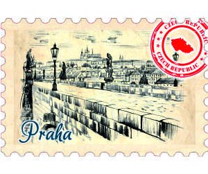 Magnetka známka Praha Karlův most