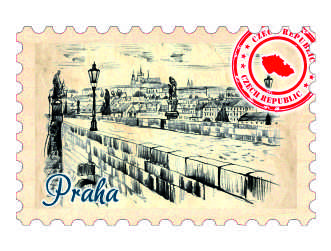 Magnetka známka Praha Karlův most